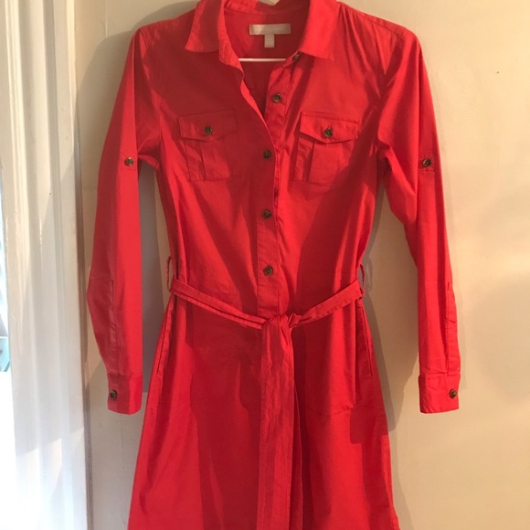 Banana Republic Dresses & Skirts - Banana Republic belted red shirt dress w buttons